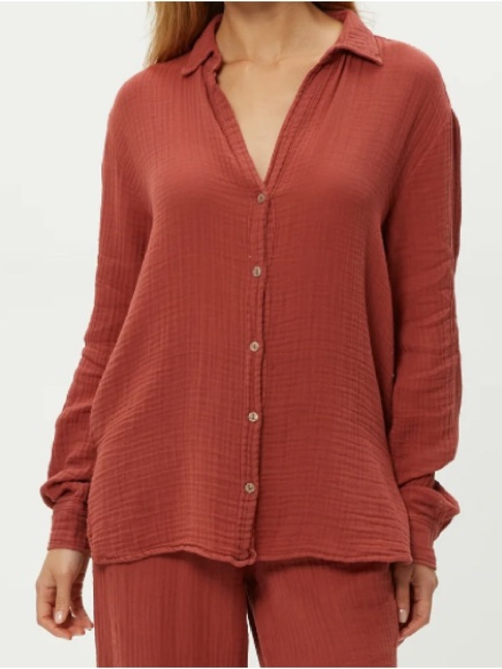 Michael Stars Gauze Button-Down Shirt - Muse - Picture 2 of 6